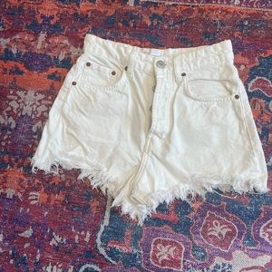White denim shorts